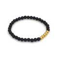 Groovy Black Agate Stone With Goldlets Bracelet