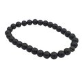 Groovy Black Agate Stone With 925 Silver Bracelet
