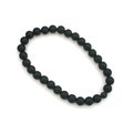 Groovy Black Agate Stone With 925 Silver Bracelet