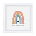 Encouraging Believe and Trust Rainbow White Square Frame 