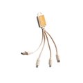 Eco-friendly Bamboo & Wheat 3-in-1 Charging Cable