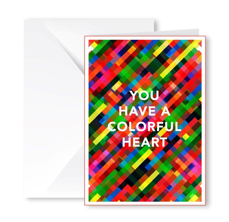 Heartfelt Greeting Card (Colorful Heart)