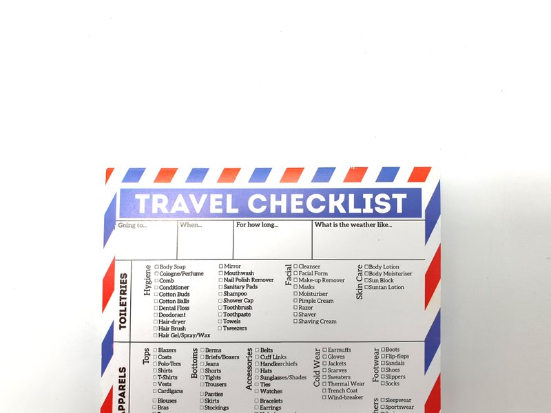 Organised Travel Checklist