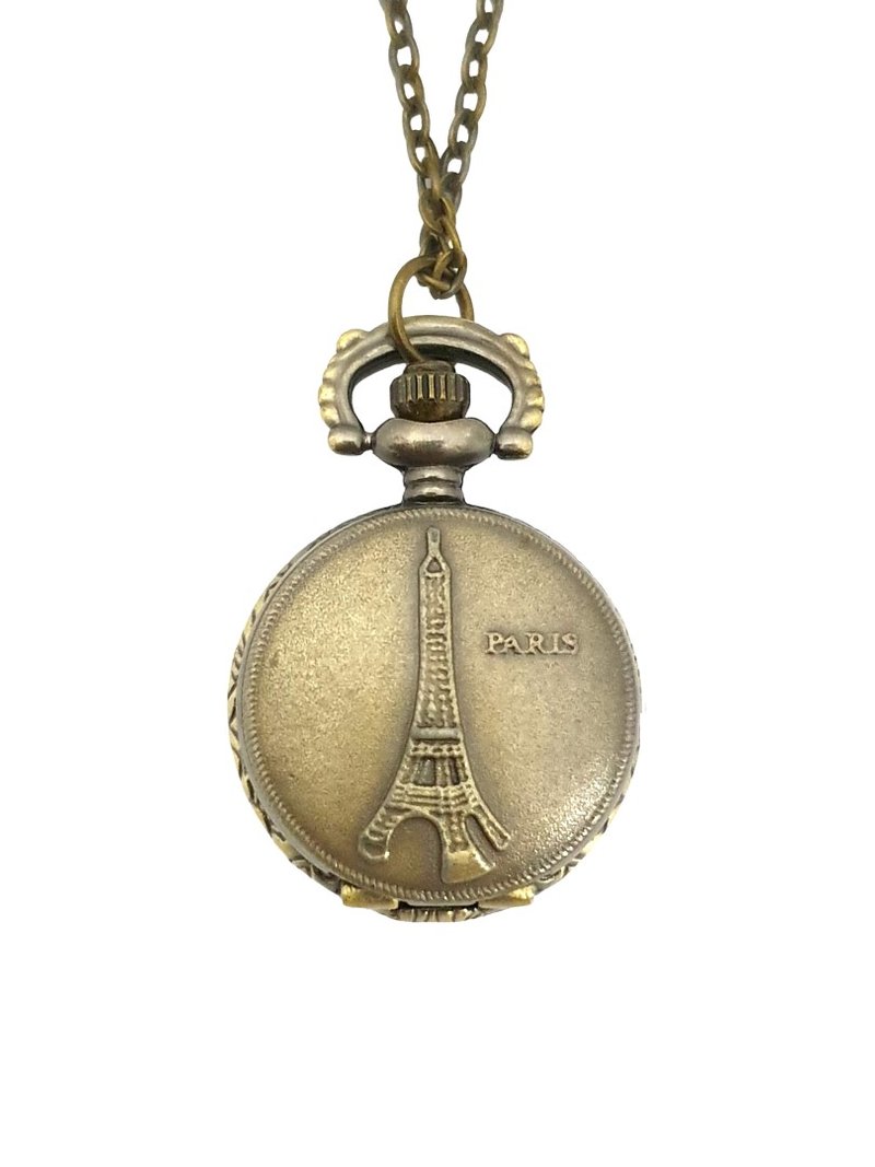 Classic Bronze Necklace Watch (Mini Eiffel)