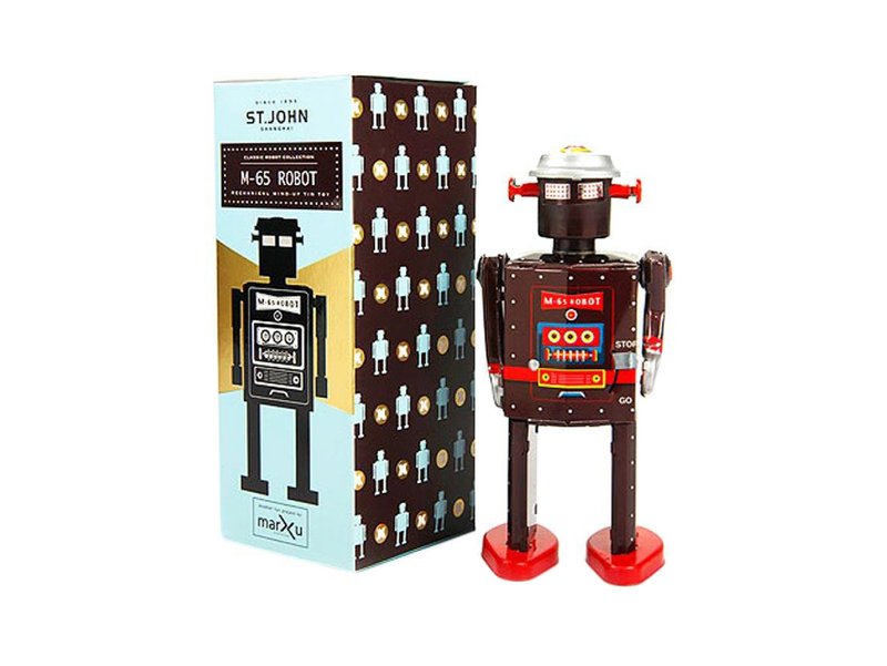 Old-school Tin Toy M-65 Robot (Brown)