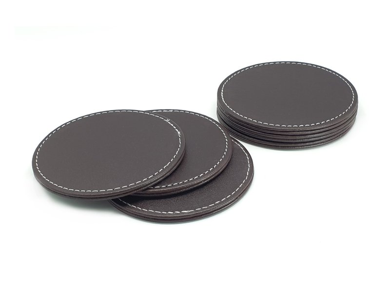 Deluxe 6-pc Leather Coaster Set