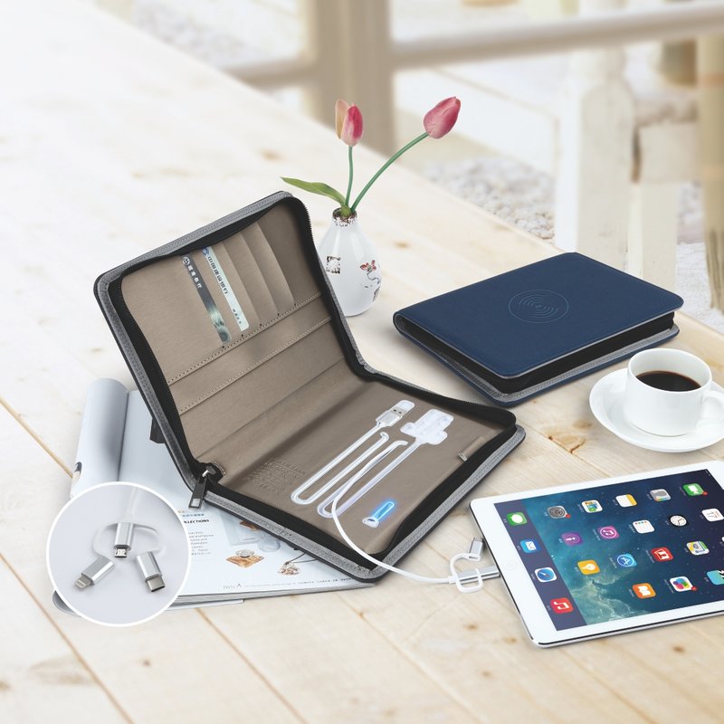 Useful 9” Ipad Bag With Wireless Charging Power Bank