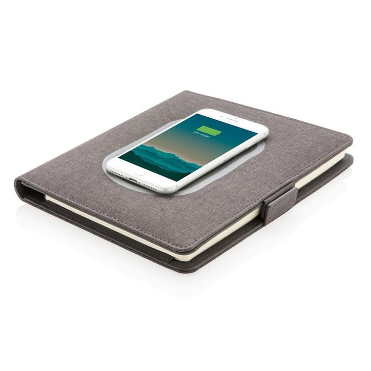 Well-equipped Portfolio With Notebook And Wireless Charger