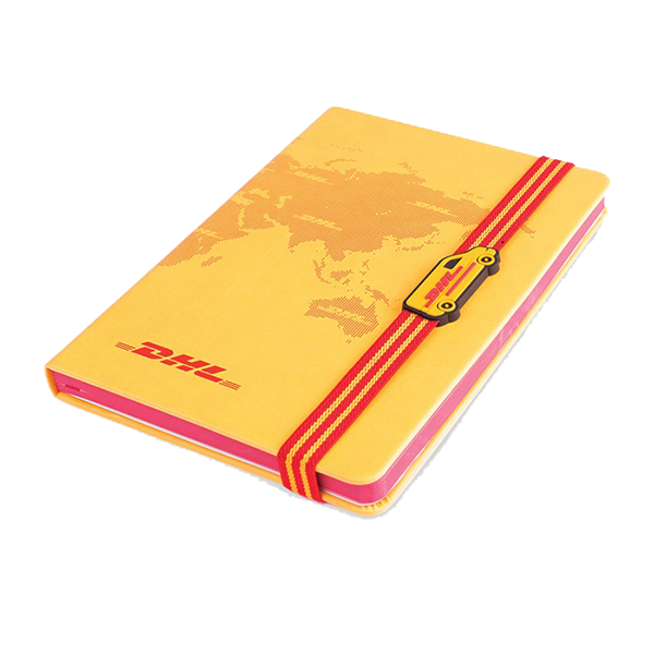 Distinctive A5 PU Notebook with Band Closure and Badge