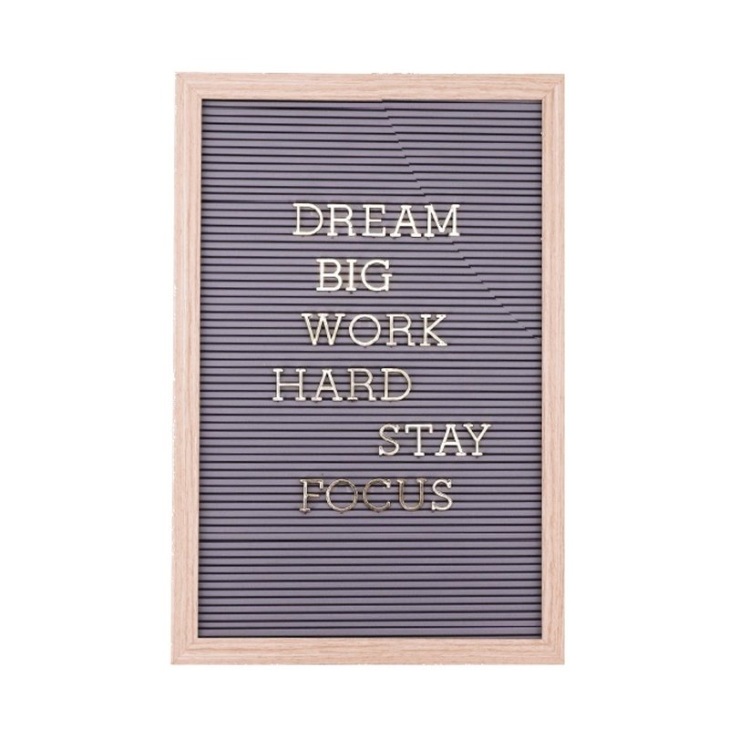 Remindful Wood Frame With Grey Plastic Letterboard