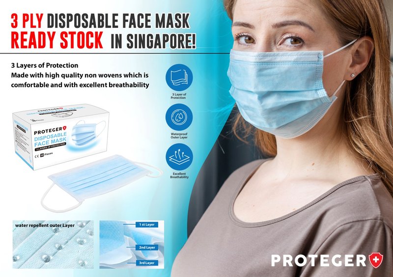 Disposable 3-ply Face Mask Set