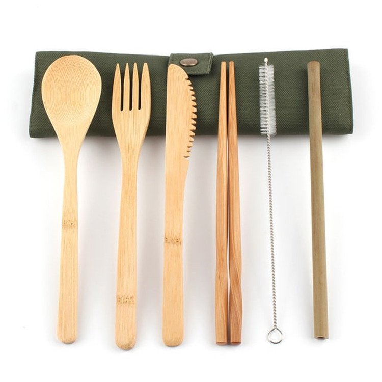 Eco-friendly-Friendly Travel Bamboo Cutlery Set