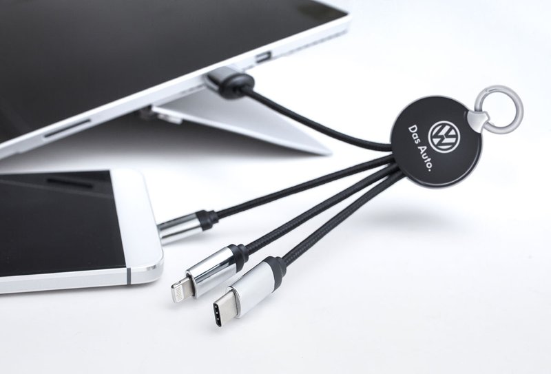 Distinctive 3-in-1 Light-up Logo Charging Cable